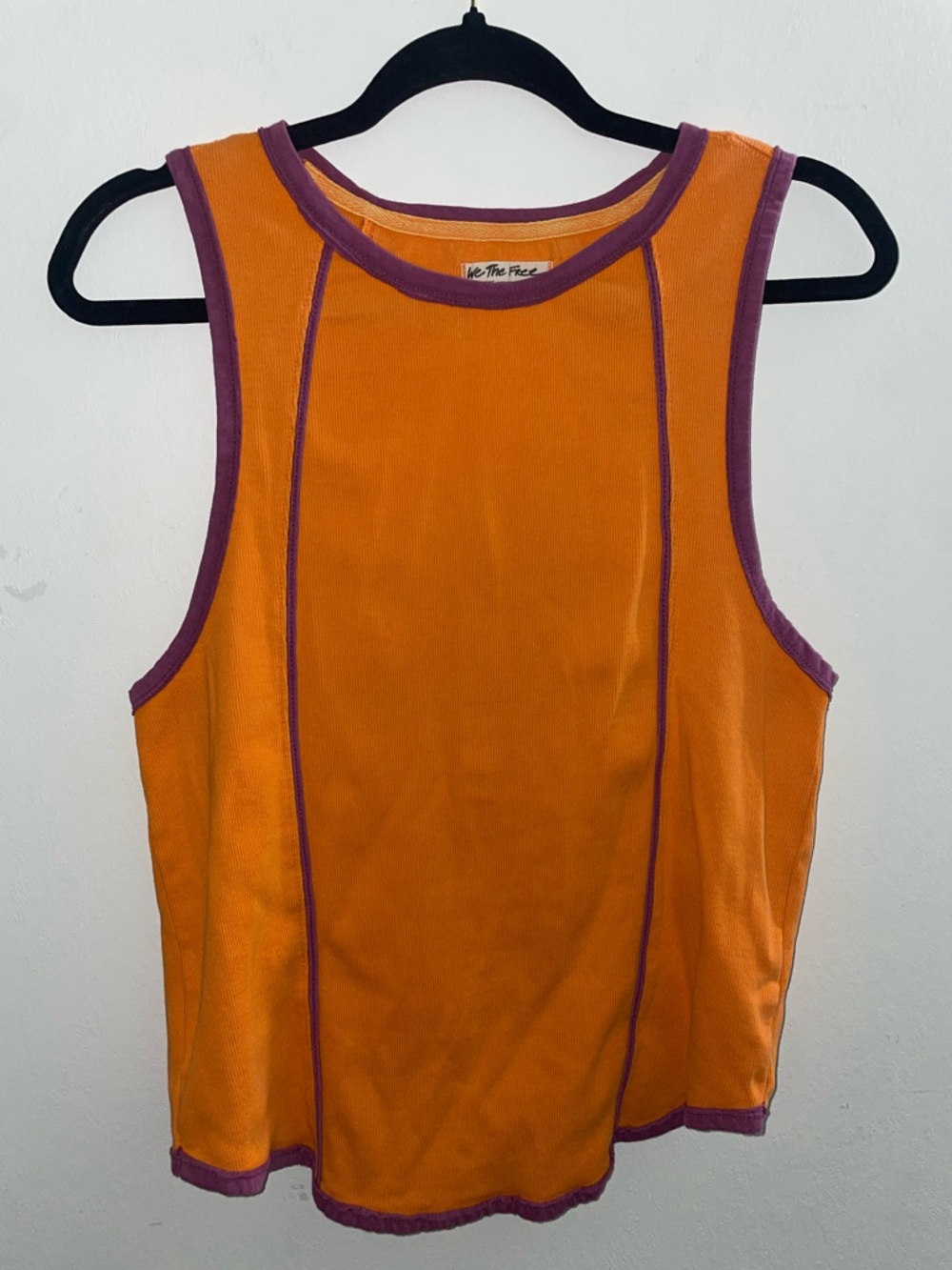 We The Free Free People Orange & Purple Trim Tank Top Women’s Size Extra Large